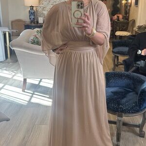 Elegant Sparkle Evening Dress in Blush
